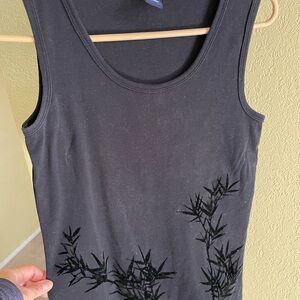GAP Black Bamboo-Print Women's Tank Top